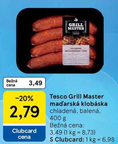 Tesco Grill Master maďarská klobáska, 400 g