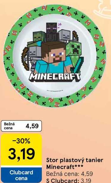 Stor plastový tanier Minecraft