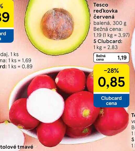 Tesco reďkovka červená, 300 g