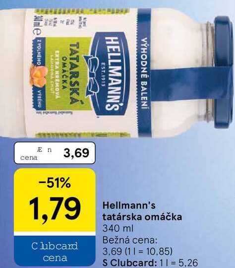 Hellmann's tatárska omáčka, 340 ml 