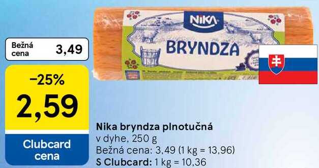 Nika bryndza plnotučná, 250 g 
