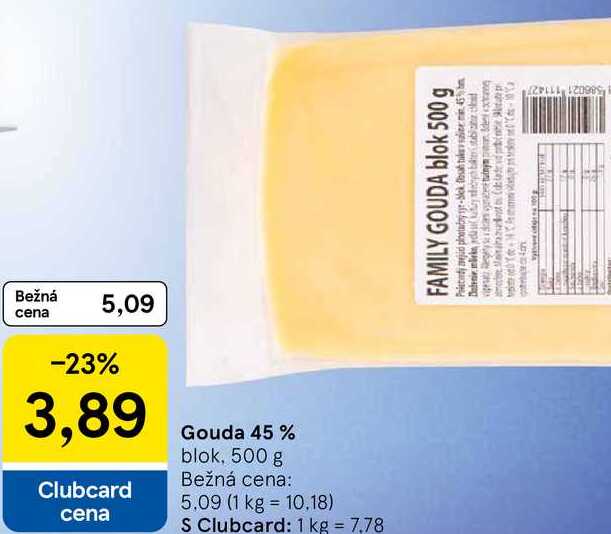 Gouda 45 %, 500 g