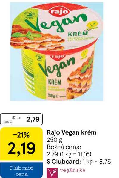 Rajo Vegan krém, 250 g