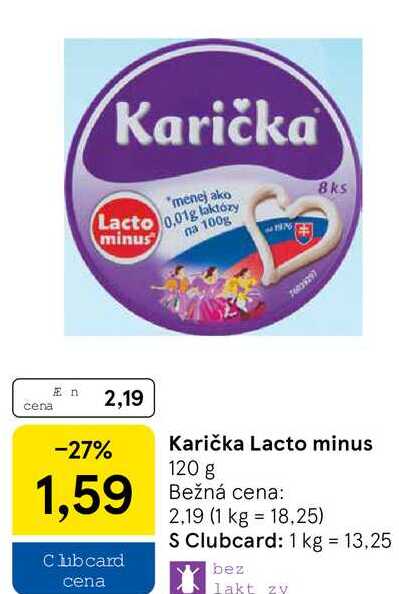 Karička Lacto minus, 120 g