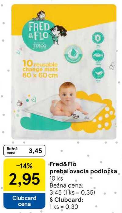 Fred&Flo prebaľovacia podložka, 10 ks 