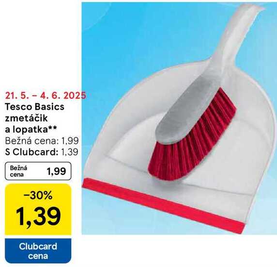 Tesco Basics zmetáčik a lopatka