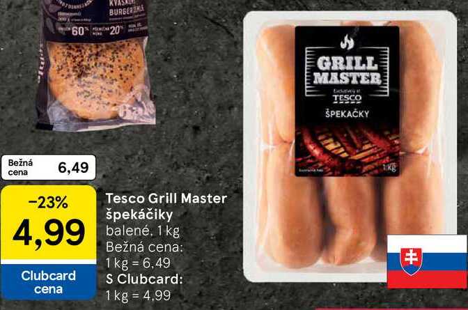 Tesco Grill Master špekáčiky, 1 kg