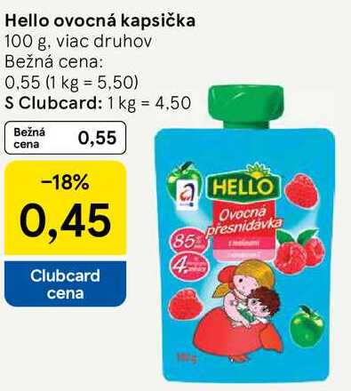Hello ovocná kapsička, 100 g