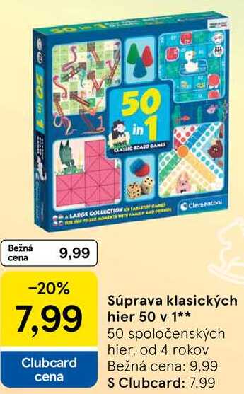 Súprava klasických hier 50 v 1