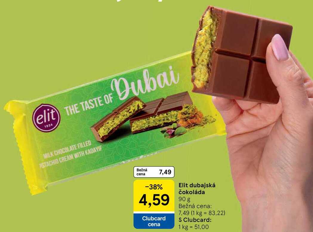 Elit dubajská čokoláda, 90 g