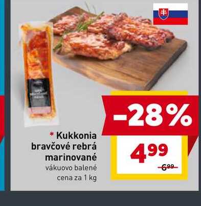 Kukkonia bravčové rebrá marinované vákuovo balené cena za 1 kg