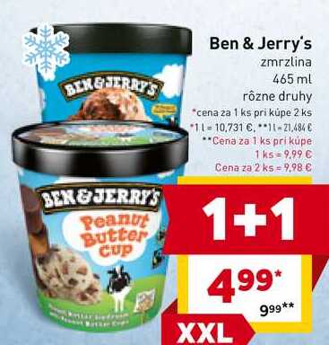 Ben & Jerry's zmrzlina 465 ml 
