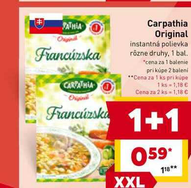 Carpathia Original instantná polievka rôzne druhy, 1 bal. 