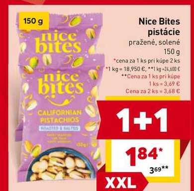 Nice Bites pistácie pražené, solené 150 g 