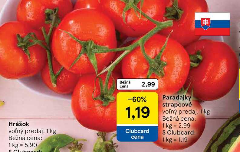 Paradajky strapcové, 1 kg
