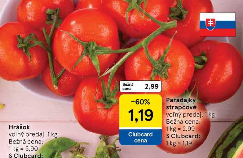 Paradajky strapcové, 1 kg 