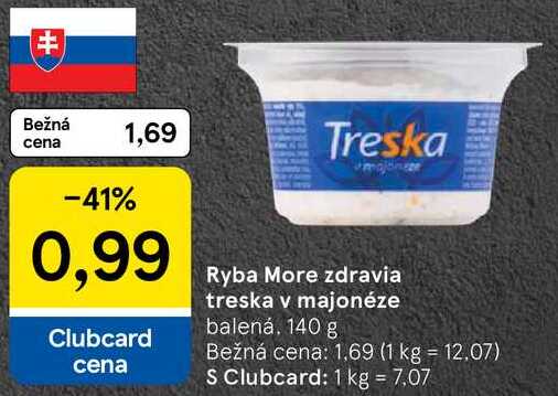Ryba More zdravia treska v majonéze, 140 g 