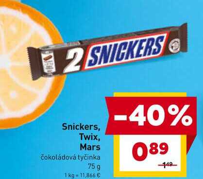 Snickers Čokoládová tyčinka 75 g