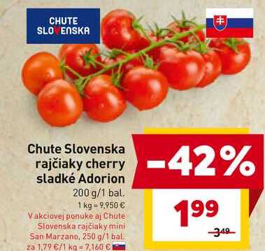 Chute Slovenska rajčiaky mini San Marzano, 250 g/1 bal. 
