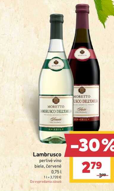Lambrusco perlivé víno biele, červené 0,75l