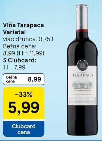 Viňa Tarapaca Varietal, 0,75 l
