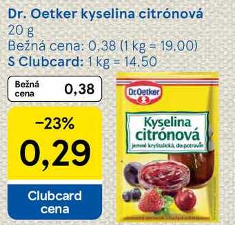 Dr. Oetker kyselina citrónová, 20 g 