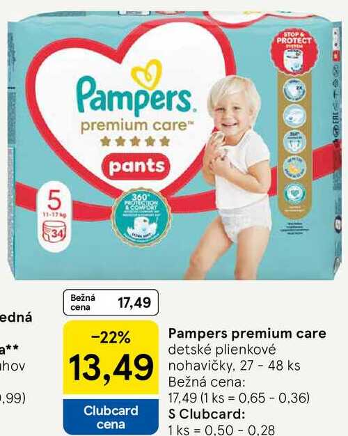 Pampers premium care, 27 - 48 ks 