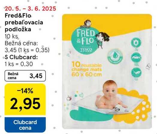 Fred&Flo prebaľovacia podložka, 10 ks