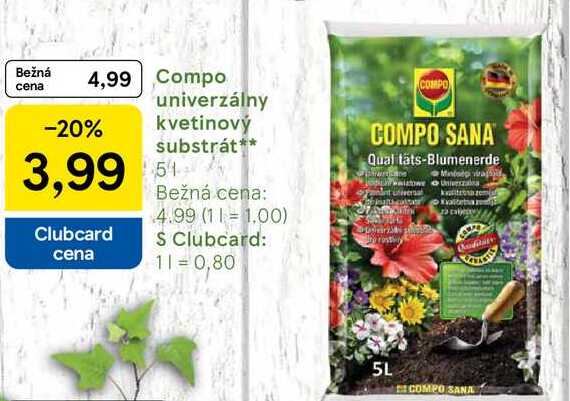 Compo univerzálny kvetinový substrát, 5 l