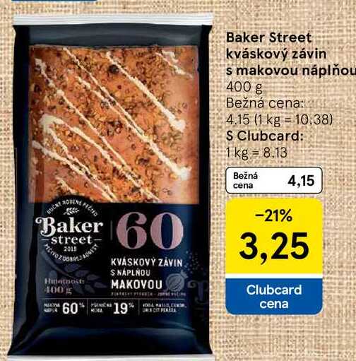 Baker Street kváskový závin s makovou náplňou, 400 g