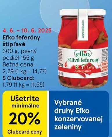 Efko feferóny štipľavé, 300 g