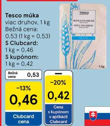 Tesco múka, 1 kg
