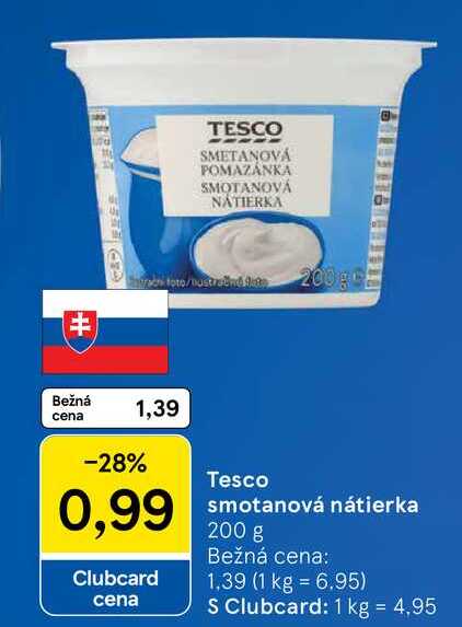 Tesco smotanová nátierka, 200 g 