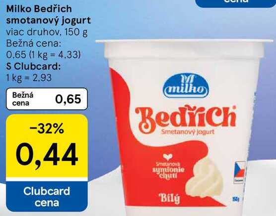 Milko Bedřich smotanový jogurt, 150 g