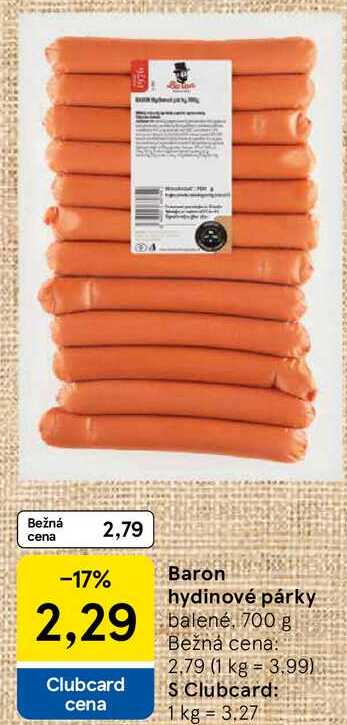 Baron hydinové párky, 700 g 