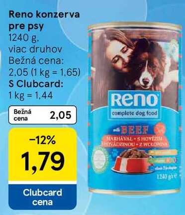 Reno konzerva pre psy, 1240 g