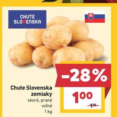 Chute Slovenska zemiaky skoré, prané voľné 1 kg 