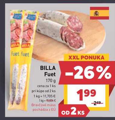 BILLA Fuet 170 g 