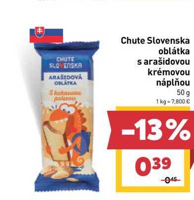 Chute Slovenska oblátka s arašidovou krémovou náplňou 50 g