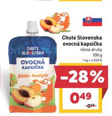 Chute Slovenska ovocná kapsička rôzne druhy 100 g 
