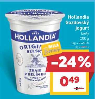 Hollandia Gazdovský jogurt biely 200 g 
