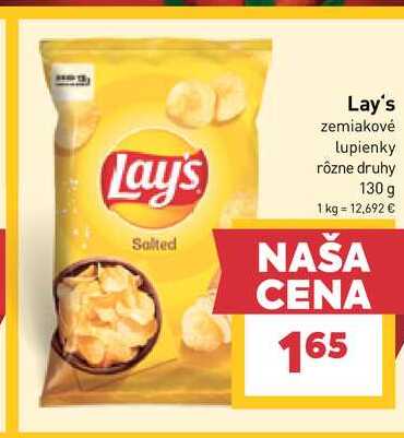 Lay's zemiakové lupienky rôzne druhy 130 g