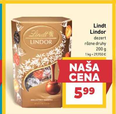 Lindt Lindor dezert rôzne druhy 200 g 