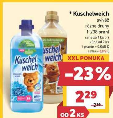 Kuschelweich aviváž rôzne druhy 1l/38 praní 