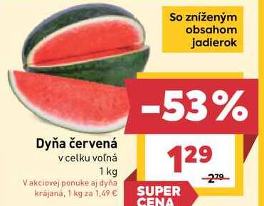 Dyňa červená v celku voľná 1 kg  