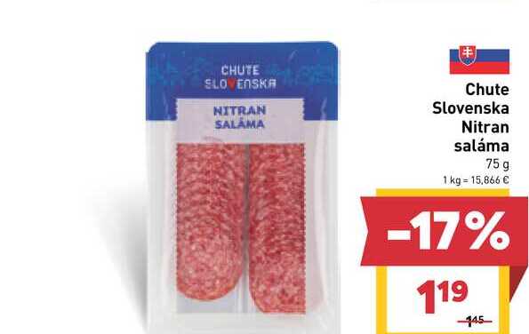 Chute Slovenska Nitran saláma 75g 