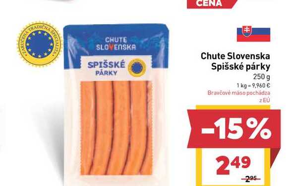 Chute Slovenska Spišské párky 250 g