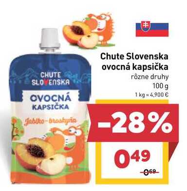 Chute Slovenska ovocná kapsička rôzne druhy 100 g