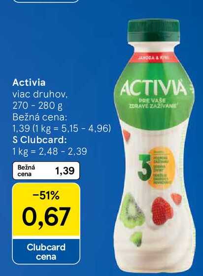 Activia viac druhov 270-280 g 