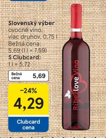 Slovenský výber ovocné víno, 0,75l